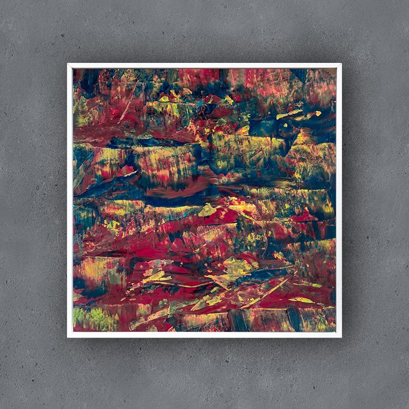 gelb und rot | acryl auf papier | format 1:1 | 2021<br>erhältlich als FinArtPrint auf leinwand gelb und rot | acryl auf papier | format 1:1 | 2021