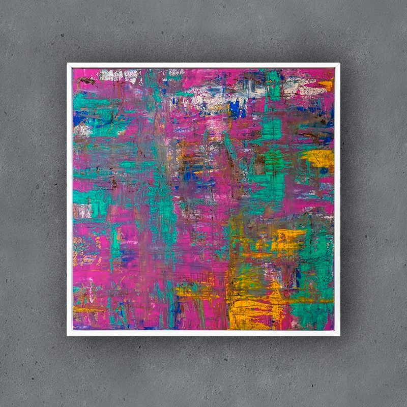 pink und türkis | gouache auf leinwand | 100x100x2 cm | 2018 pink und türkis | gouache auf leinwand | 100x100x2 cm | 2018